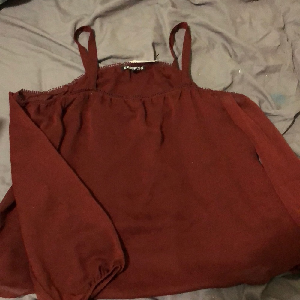 Express NWT burgundy off the shoulders top